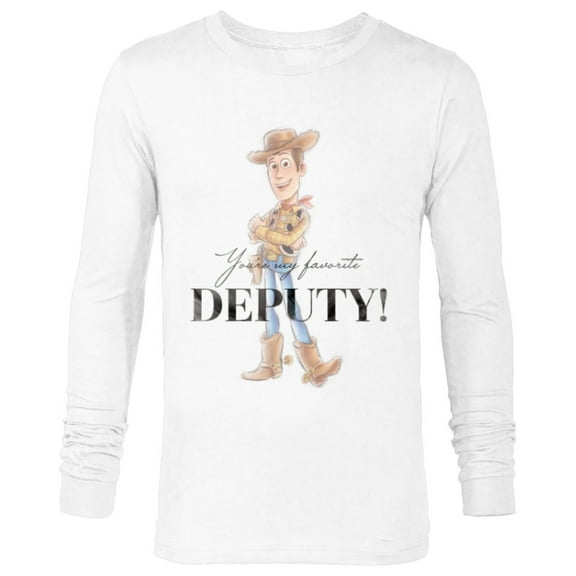 Disney 100 and Pixar’s Toy Story Woody My Favorite Deputy - Long Sleeve T-Shirt for Men - Customized-White