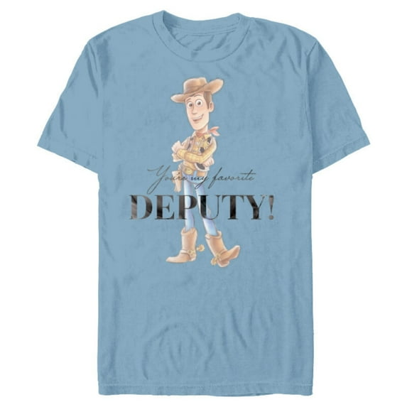 Disney 100 and Pixar’s Toy Story Woody My Favorite Deputy - Short Sleeve Blended T-Shirt for Adults - Customized-Ocean Blue