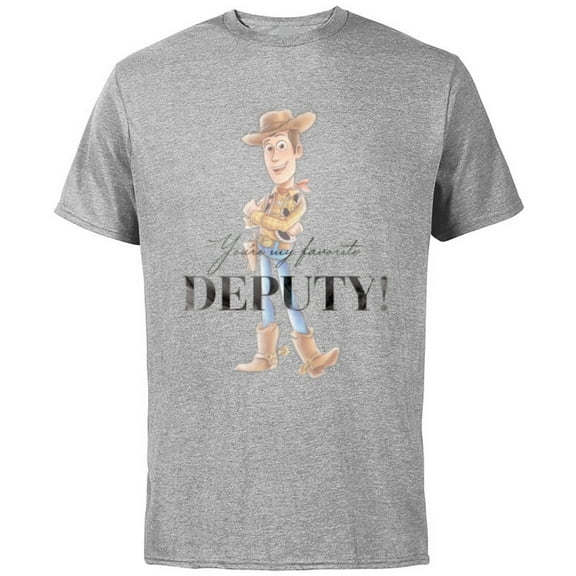 Disney 100 and Pixar’s Toy Story Woody My Favorite Deputy - Short Sleeve Cotton T-Shirt for Adults - Customized-Athletic Heather