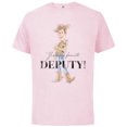 thumbnail image 1 of Disney 100 and Pixar’s Toy Story Woody My Favorite Deputy - Short Sleeve Cotton T-Shirt for Adults - Customized-Soft Pink, 1 of 5