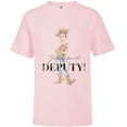thumbnail image 1 of Disney 100 and Pixar’s Toy Story Woody My Favorite Deputy - Short Sleeve T-Shirt for Kids - Customized-Soft Pink, 1 of 5