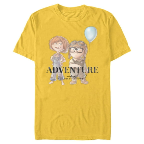 Disney 100 and Pixar’s Up Carl Ellie Adventure is Out There - Short Sleeve Blended T-Shirt for Adults - Customized-Yellow