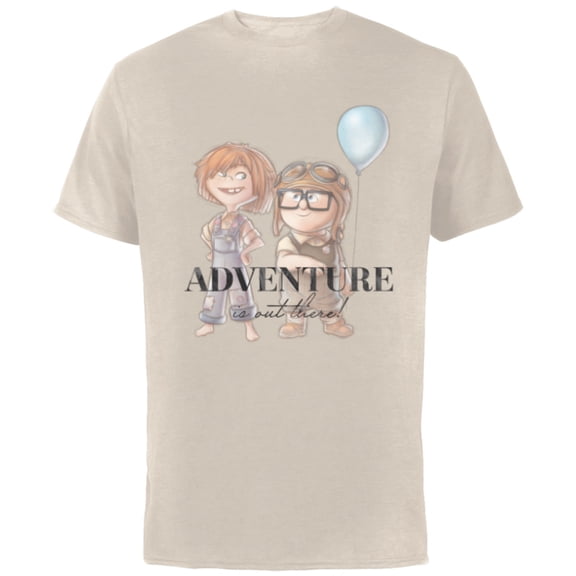 Disney 100 and Pixar’s Up Carl Ellie Adventure is Out There - Short Sleeve Cotton T-Shirt for Adults - Customized-Natural