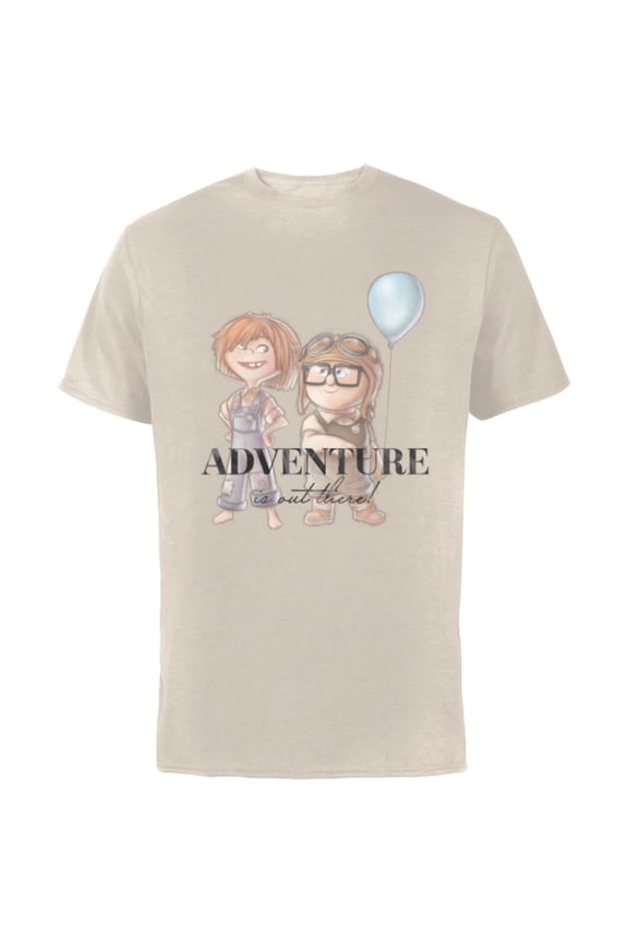 Disney 100 and Pixar’s Up Carl Ellie Adventure is Out There - Short Sleeve Cotton T-Shirt for Adults - Customized-Natural