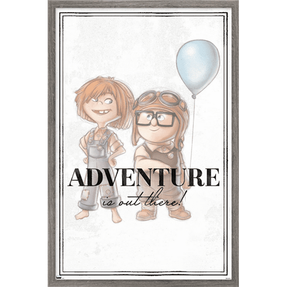 Disney 100th Anniversary - Adventure Is Out There Wall Poster, 14.725" x 22.375" Framed