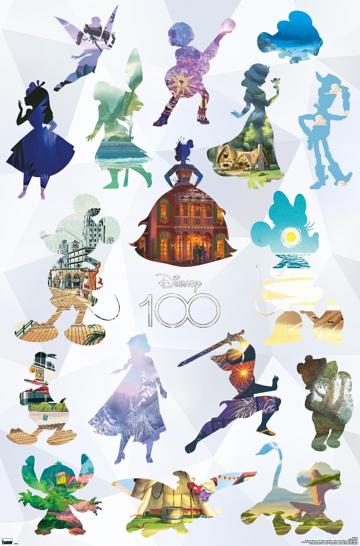 Disney 100th Anniversary - Character Grid Wall Poster, 22.375