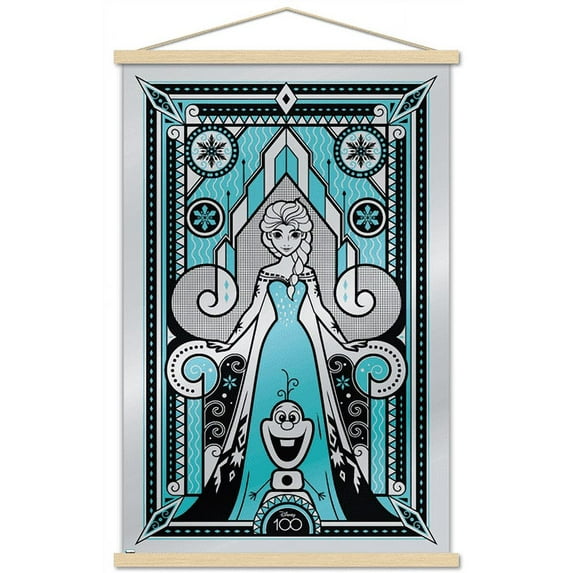 Disney 100th Anniversary - Deco-Luxe Elsa Wall Poster with Magnetic Frame, 22.375" x 34"