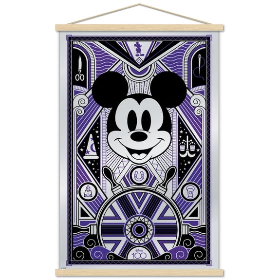 Disney 100th Anniversary - Deco-Luxe Mickey Mouse Wall Poster with Magnetic Frame, 22.375" x 34"