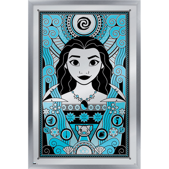 Disney 100th Anniversary - Deco-Luxe Moana Wall Poster, 22.375" x 34" Framed