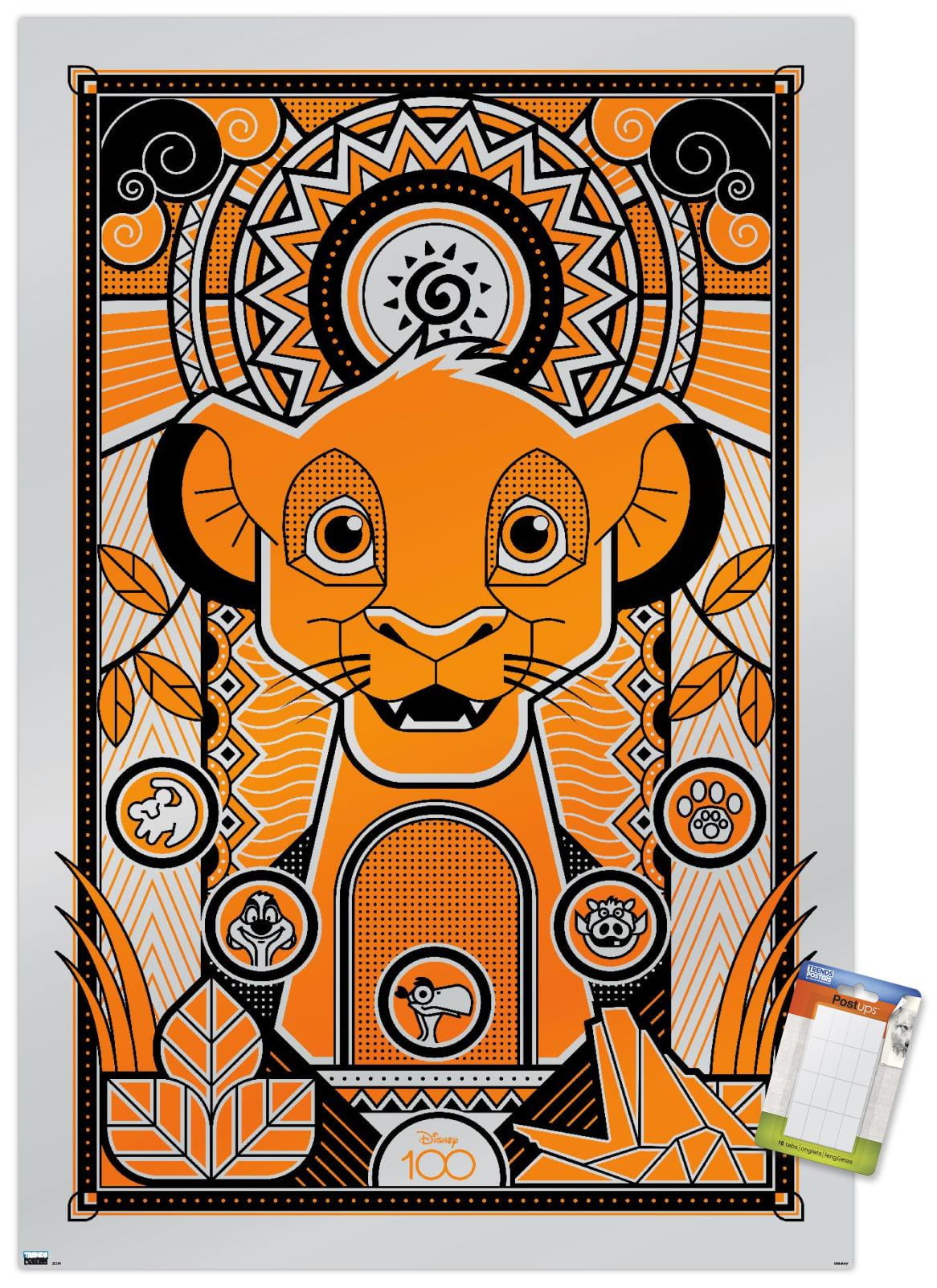 Disney 100th Anniversary - Deco-Luxe Simba Wall Poster, 14.725
