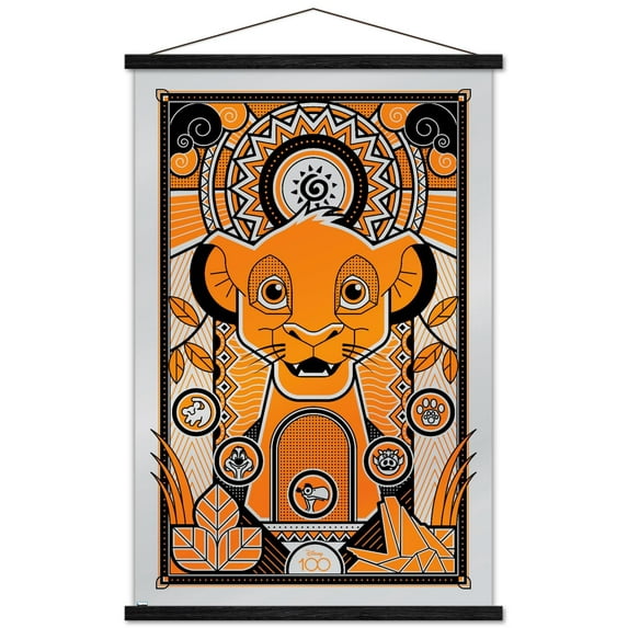Disney 100th Anniversary - Deco-Luxe Simba Wall Poster with Magnetic Frame, 22.375" x 34"