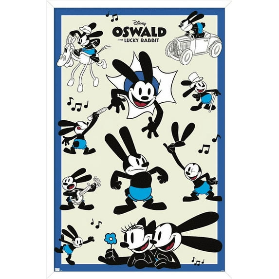Disney 100th Anniversary - Oswald The Lucky Rabbit Wall Poster, 22.375" x 34" Framed