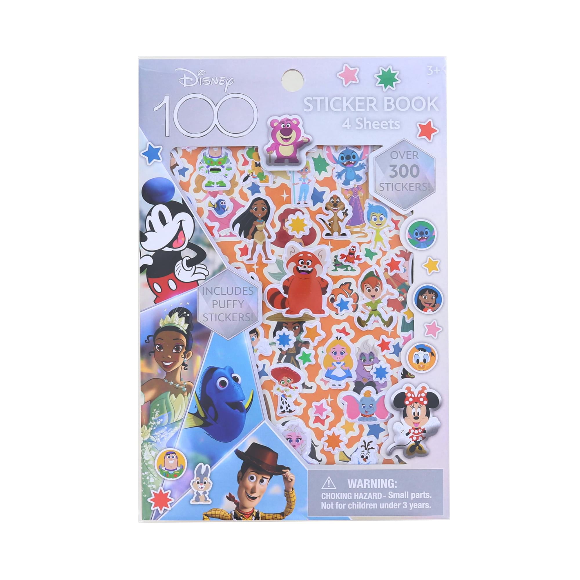 Disney 100th Anniversary Kids Character Sticker Book 4 Sheets Over