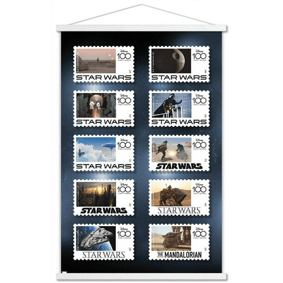 Disney 100th Star Wars - Stamp Grid Wall Poster with Magnetic Frame, 22.375" x 34"