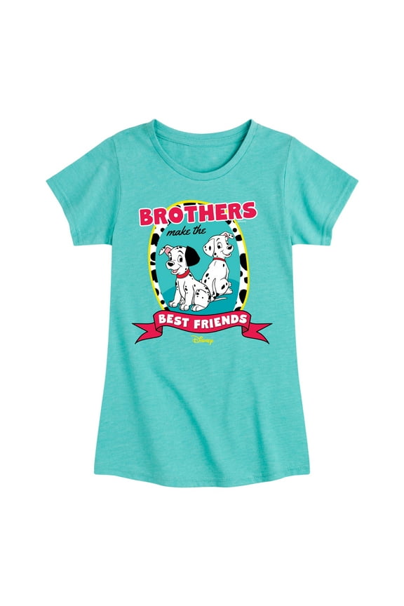 Disney - 101 Dalmatians Animated - Brothers Make the Best Friends - Toddler And Youth Girls Short Sleeve Graphic T-Shirt