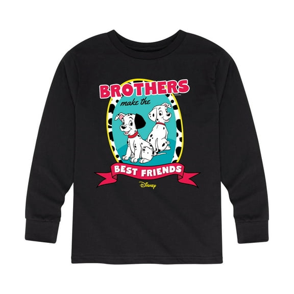 Disney - 101 Dalmatians Animated - Brothers Make the Best Friends - Toddler And Youth Long Sleeve Graphic T-Shirt