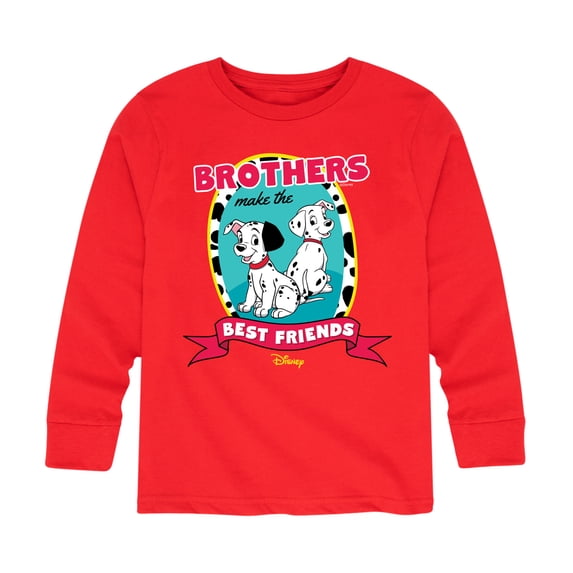 Disney - 101 Dalmatians Animated - Brothers Make the Best Friends - Toddler And Youth Long Sleeve Graphic T-Shirt
