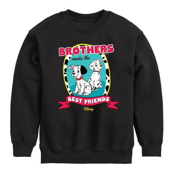 Disney - 101 Dalmatians Animated - Brothers Make the Best Friends - Youth Crewneck Fleece Sweatshirt