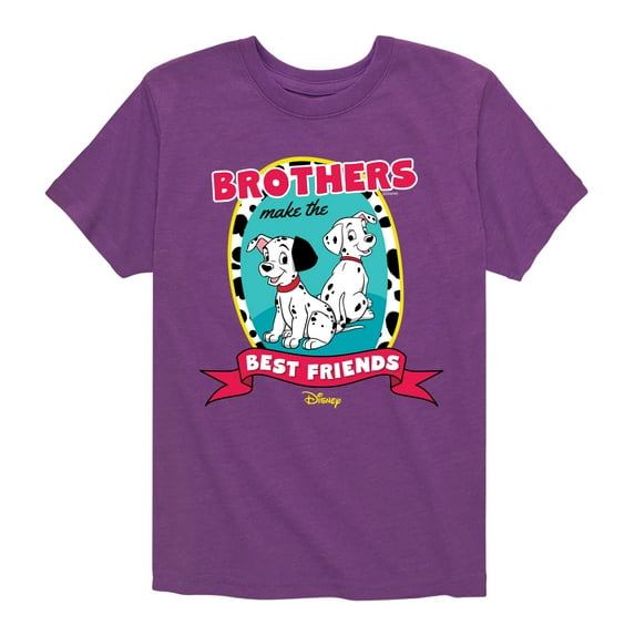 Disney - 101 Dalmatians Animated - Brothers Make the Best Friends - Youth Short Sleeve Graphic T-Shirt