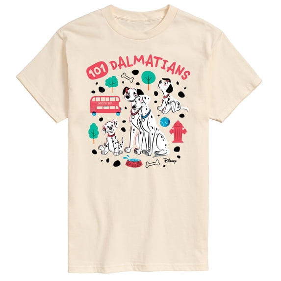 Disney - 101 Dalmatians Animated - Collage of Dalmatian Family - Men's Short Sleeve Graphic T-Shirt