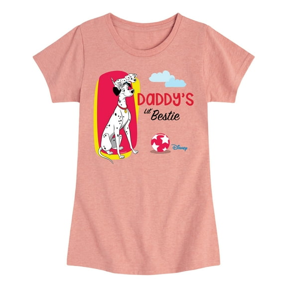 Disney - 101 Dalmatians Animated - Daddy's Lil Bestie - Toddler And Youth Girls Short Sleeve Graphic T-Shirt
