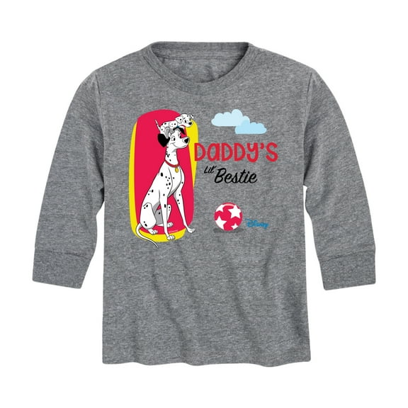 Disney - 101 Dalmatians Animated - Daddy's Lil Bestie - Toddler And Youth Long Sleeve Graphic T-Shirt