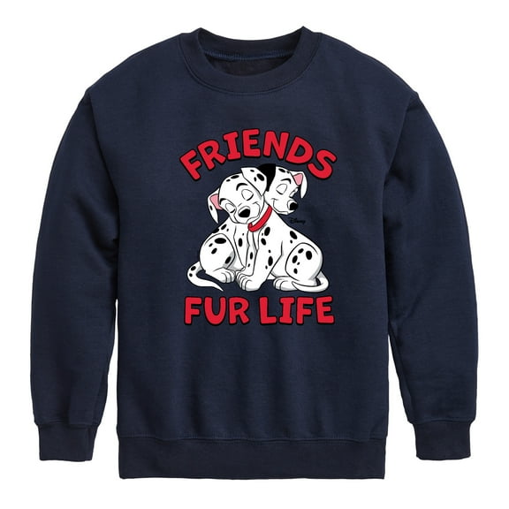Disney - 101 Dalmatians Animated - Friends FUR Life - Youth Crewneck Fleece Sweatshirt