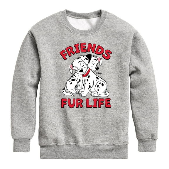 Disney - 101 Dalmatians Animated - Friends FUR Life - Youth Crewneck Fleece Sweatshirt