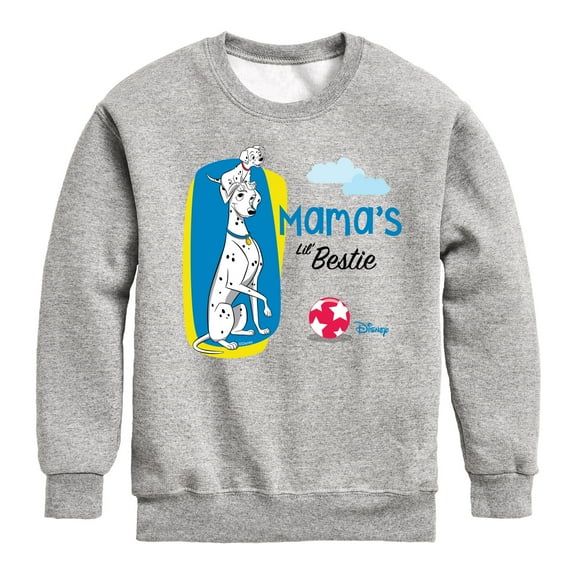 Disney - 101 Dalmatians Animated - Mommy's Lil Bestie - Youth Crewneck Fleece Sweatshirt