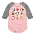 thumbnail image 1 of Disney - 101 Dalmatians Animated - Tic Tac Toe Grid of Puppies - Toddler And Youth Girls Raglan Graphic T-Shirt, 1 of 3
