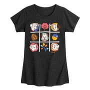 Disney - 101 Dalmatians Animated - Tic Tac Toe Grid of Puppies - Toddler And Youth Girls Short Sleeve Graphic T-Shirt