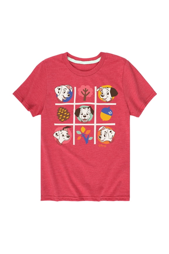 Disney - 101 Dalmatians Animated - Tic Tac Toe Grid of Puppies - Youth Short Sleeve Graphic T-Shirt
