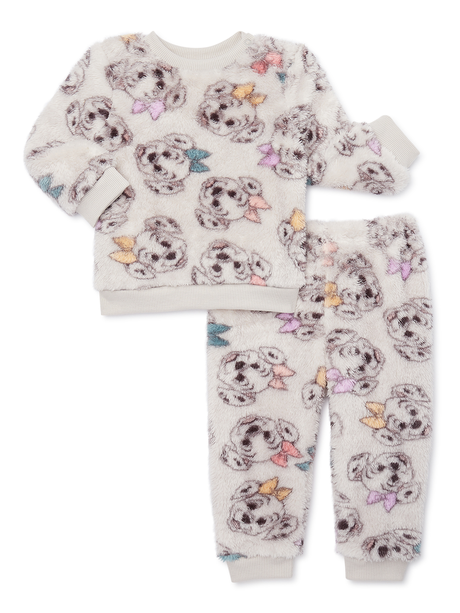 Disney 101 Dalmatians Baby Boys Long Sleeve Top and Pants Faux Sherpa Set, 2-Piece, Sizes 0/3-24 Months - image 1 of 7