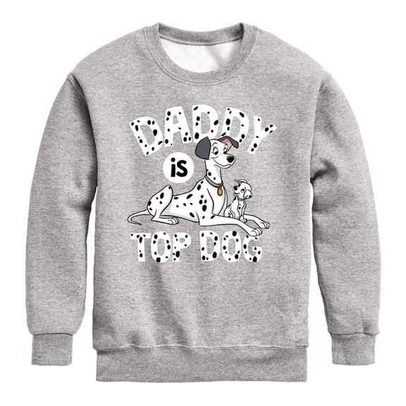 Disney - 101 Dalmatians - Daddy Is Top Dog - Toddler And Youth Crewneck Fleece Sweatshirt