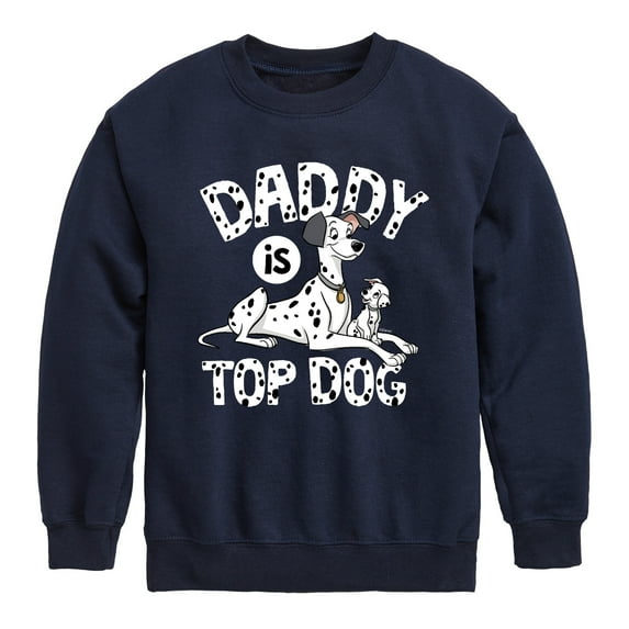 Disney - 101 Dalmatians - Daddy Is Top Dog - Toddler And Youth Crewneck Fleece Sweatshirt