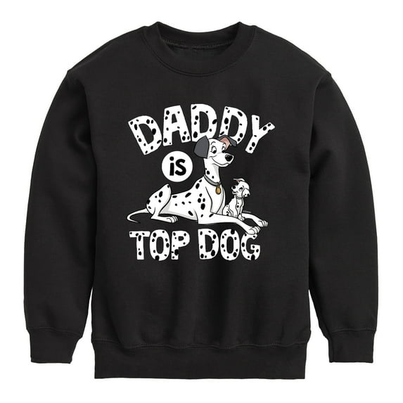 Disney - 101 Dalmatians - Daddy Is Top Dog - Toddler And Youth Crewneck Fleece Sweatshirt