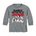 thumbnail image 1 of Disney - 101 Dalmatians - Easily Distracted By Dogs - Toddler And Youth Long Sleeve Graphic T-Shirt, 1 of 5