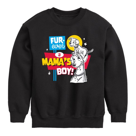 Disney - 101 Dalmatians - Furever A Mamas Boy - Toddler And Youth Crewneck Fleece Sweatshirt