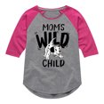 thumbnail image 1 of Disney - 101 Dalmatians - Mom's Wild Child - Toddler And Youth Girls Raglan Graphic T-Shirt, 1 of 5