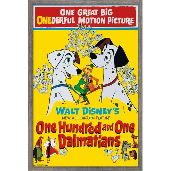 Disney 101 Dalmatians - One Sheet Wall Poster, 22.375" x 34", Framed