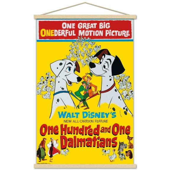 Disney 101 Dalmatians - One Sheet Wall Poster with Wooden Magnetic Frame, 22.375" x 34"
