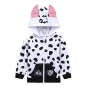 DISNEY 101 Dalmatians Patch French Terry Zip Up Cosplay Hoodie Polka Dots Toddler to Big Kid