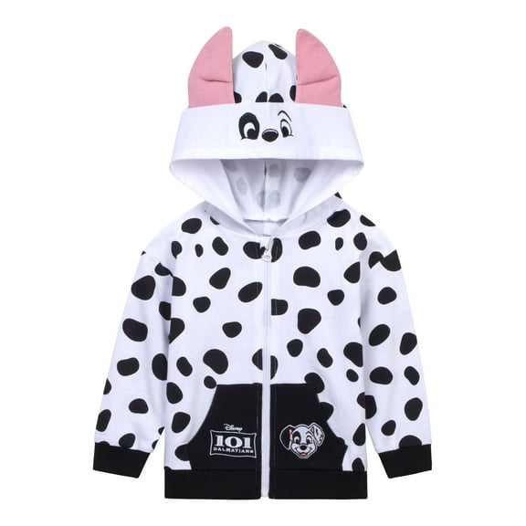 Disney 101 Dalmatians Patch French Terry Zip Up Cosplay Hoodie Polka Dots Toddler to Big Kid