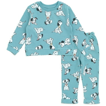 Disney 101 Dalmatians Patch Lucky Waffle Knit Pullover Sweatshirt and Jogger Pants Outfit Set Newborn to Little Kid