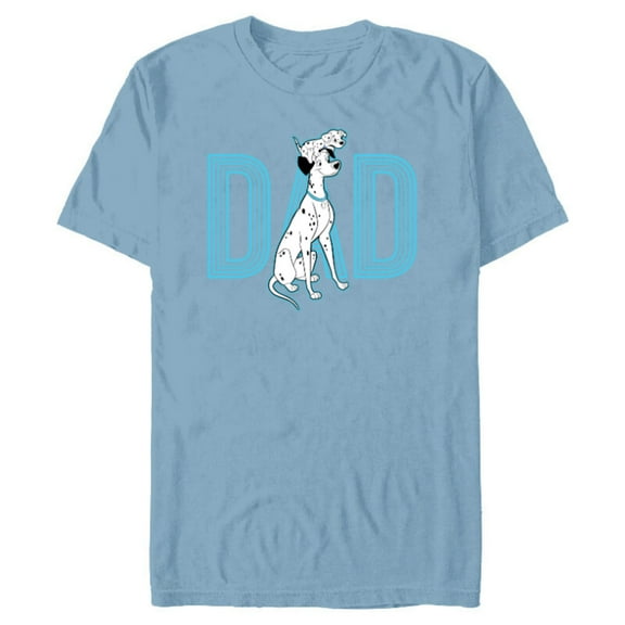 Disney 101 Dalmatians Pongo and Penny Dad - Short Sleeve Blended T-Shirt for Adults - Customized-Ocean Blue