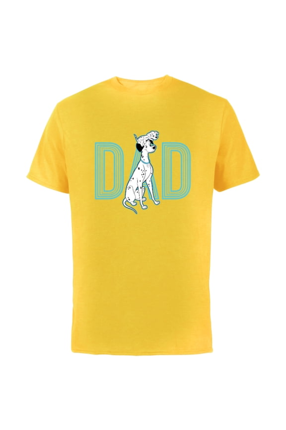 101 Dalmatians Pongo and Penny Dad - Short Sleeve Cotton T-Shirt for Adults - Customized-Yellow