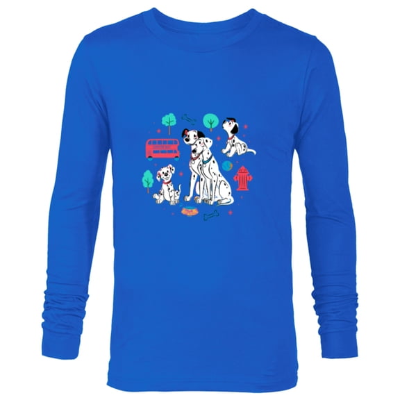 Disney 101 Dalmatians Pongo and Perdita Family - Long Sleeve T-Shirt for Men - Customized-Navy