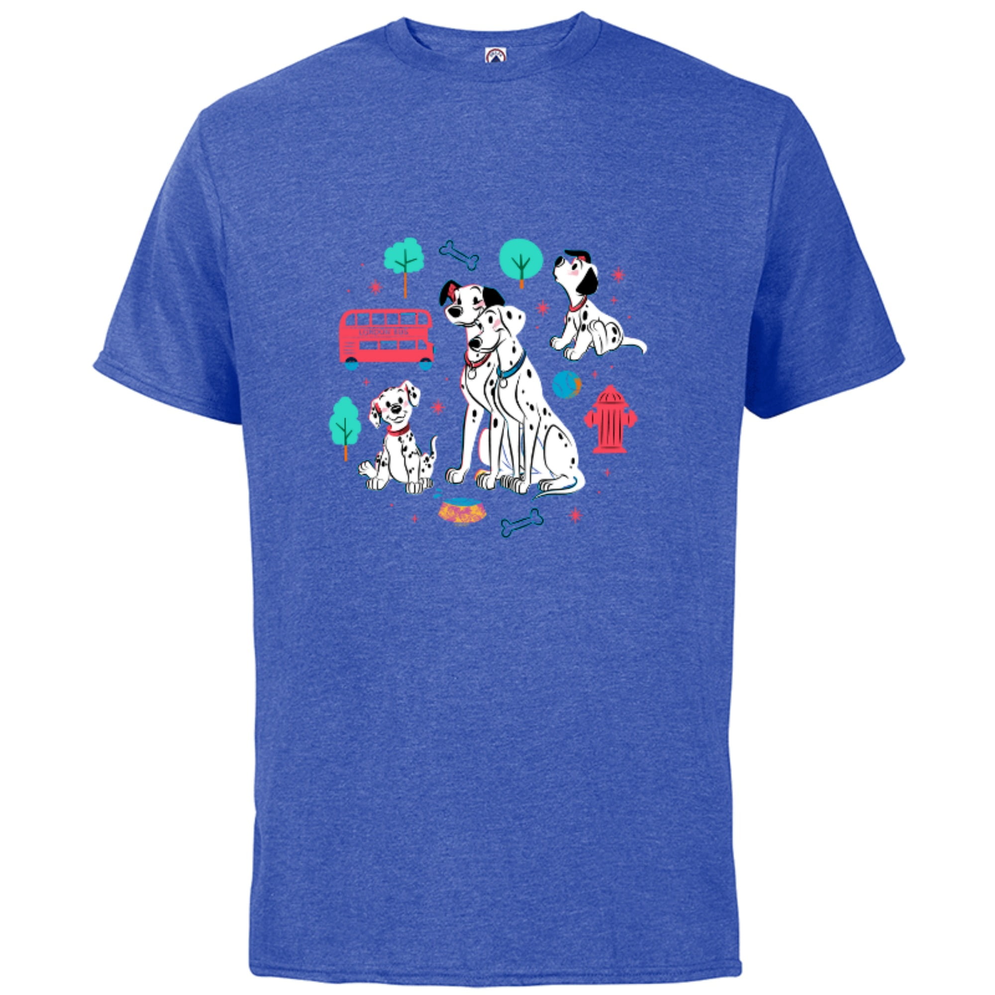 Disney 101 Dalmatians Pongo and Perdita Family - Short Sleeve Cotton  T-Shirt for Adults - Customized-Red