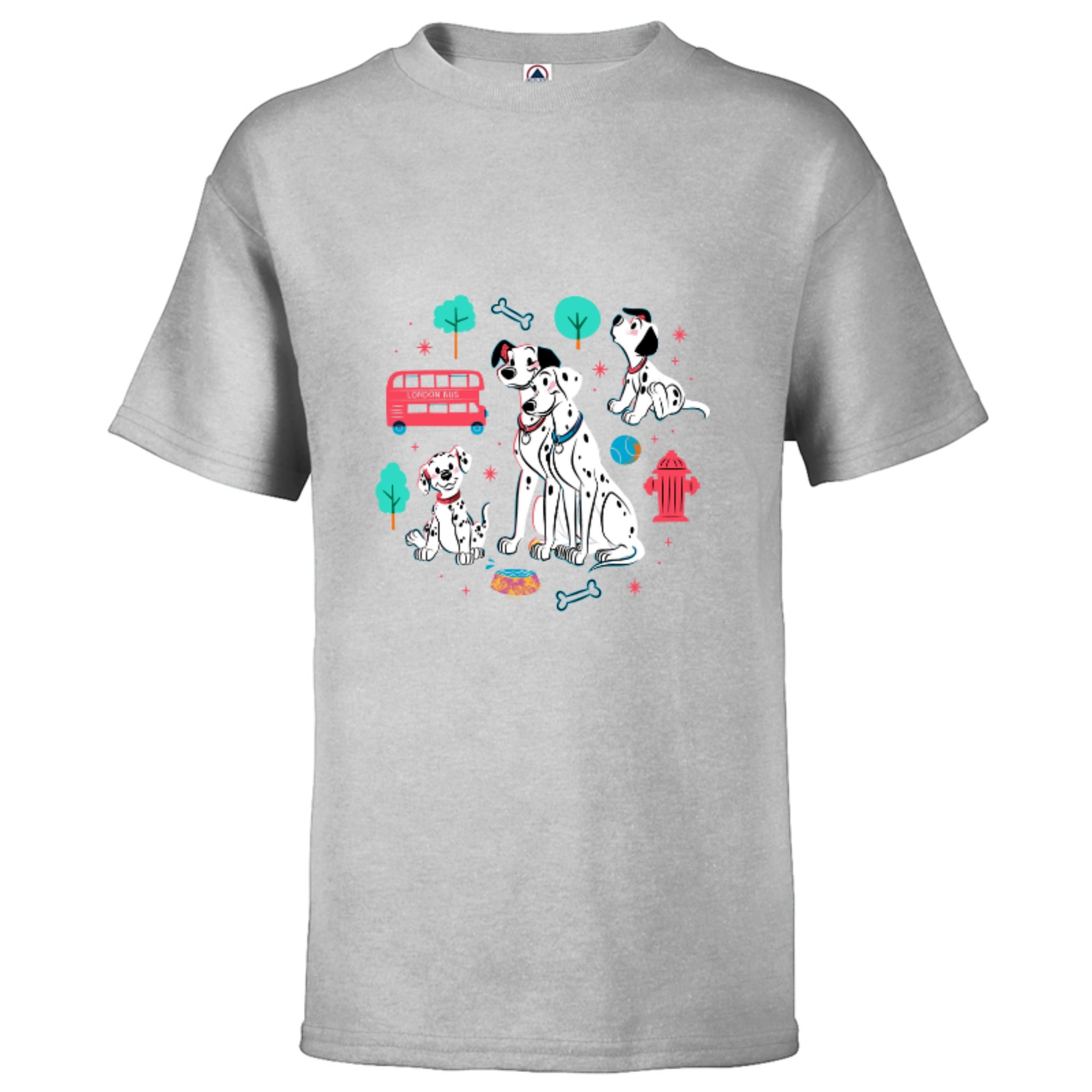 Disney 101 Dalmatians Pongo and Perdita Family - Short Sleeve T-Shirt for  Kids - Customized-Athletic Heather