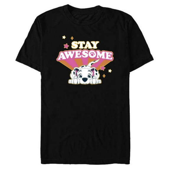 Disney 101 Dalmatians Stay PAWSOME - Short Sleeve Blended T-Shirt for Adults - Customized-Black